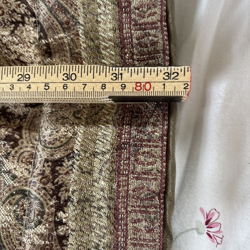 Croscill Tangier Pillow Shams King Damask Stripe Bronze Burgundy Rich Set Of 2 - Picture 9 of 12